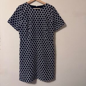 Ann Taylor black dot pattern fitted dress Size 10